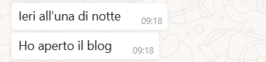 Progressi scritti via messaggio da parte di una cliente dopo il percorso di coaching